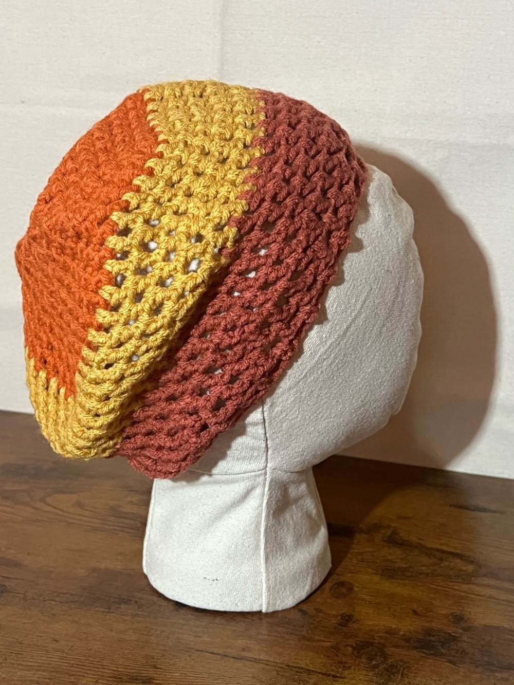 Handmade Crochet Rasta Tam Hat | Slouchy Beanie for Locs | Multicolor